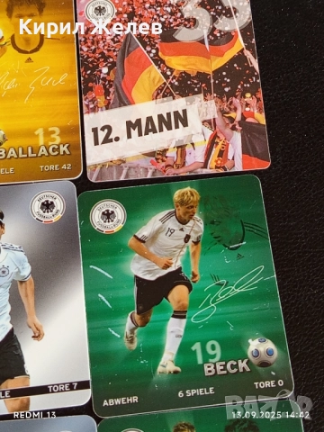 Колекционерски картички на футболисти МЕСУТ ЙОЗИЛ,БАЛЛАК,ЛАМ,АНДРЕАС БЕК 51035, снимка 4 - Колекции - 51701063