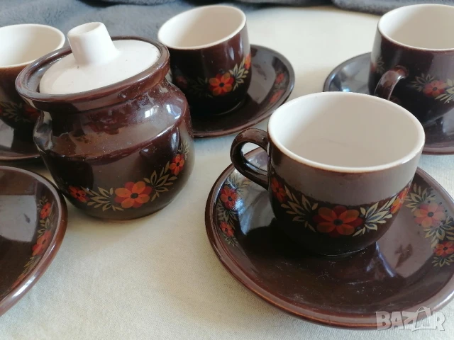 Чаши за кафе + захарница и лъжички, снимка 7 - Чаши - 50876290