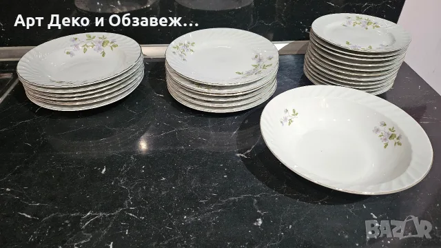 Ретро порцеланов сервиз ,КИТКА" 25 части., снимка 2 - Чинии - 55977482