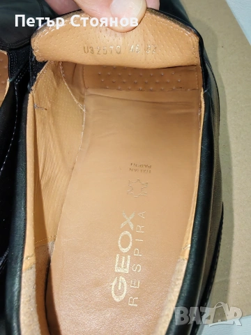 Удобни мъжки обувки от естествена кожа Geox Respira №46, снимка 8 - Ежедневни обувки - 53574293