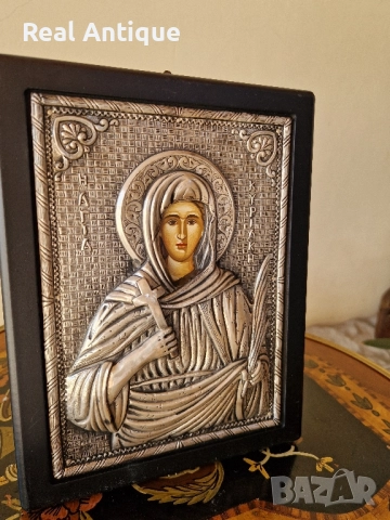 Чудесна антикварна сребърна икона със сертификат и маркировка , снимка 5 - Антикварни и старинни предмети - 51686734