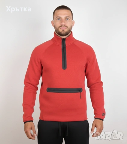 Nike Tech Fleece - Оригинална мъжка блуза с цип размер XS