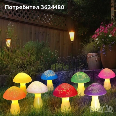 Светещи градински гъбки със соларно захранване 4477, снимка 8 - Други - 52567462