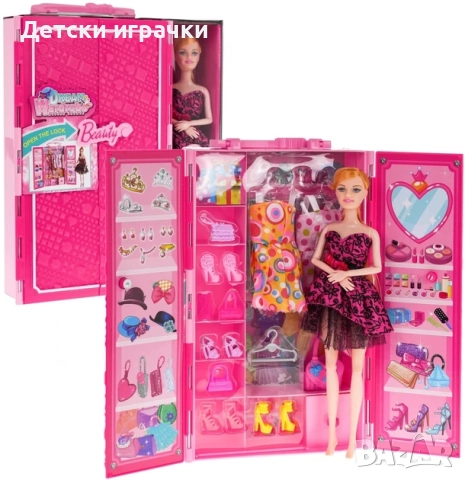 Кукла Барби с гардероб куфарче и аксесоари 