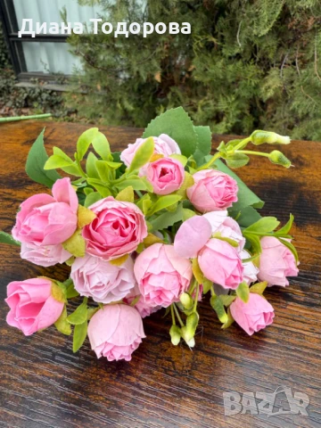 Дребни изкуствени розички 18 глави, снимка 3 - Изкуствени цветя - 50821105