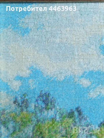 гоблен ,, Пролет на село" , 60/42 см, снимка 11 - Гоблени - 51372337