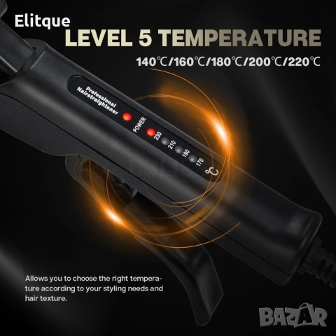 Професионална турмалинова преса за коса с йони, за всички типове коса, снимка 10 - Преси за коса - 52840574