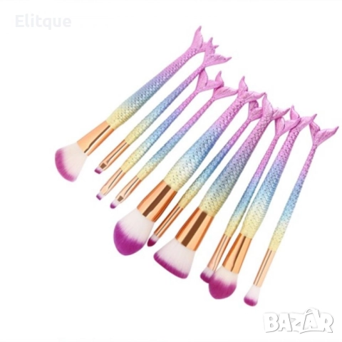 Десет чудесни четки за грим с дръжка тип русалка в два варианта HZS62, снимка 3 - Други - 52820416