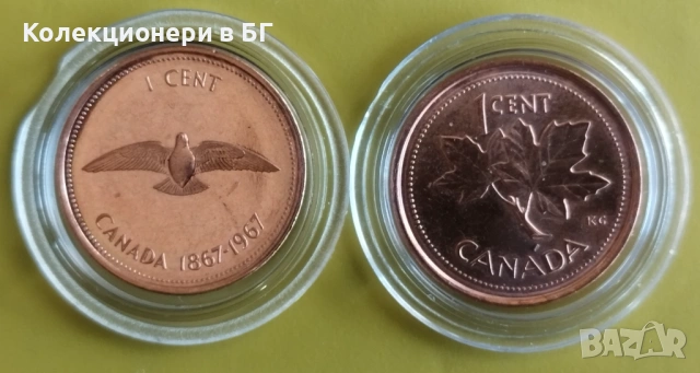 ДВЕ ВЪЗПОМЕНАТЕЛНИ МОНЕТИ ПО 1 ЦЕНТ ОТ КАНАДА /виж описанието/