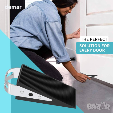 FLORA GUARD 2 гумени ограничители за врати с 4 държача от неръждаема стомана, снимка 2 - Други стоки за дома - 44619933