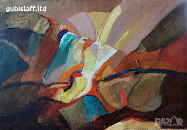 Картина, абстракция, худ. К. Калчев, 1989 г.
