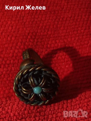 19 ВЕК ВЪЗРОЖДЕНСКИ ТРАДИЦИОНЕН ТЮРКОАЗЕН ПРЪСТЕН БРОНЗ САЧАН МАЙСТОРСКА СТАРА ИЗРАБОТКА 22208, снимка 16 - Антикварни и старинни предмети - 33051710