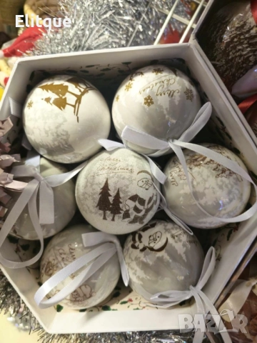 Комплект от 14 топки за елха, различни видове, снимка 2 - Други стоки за дома - 52903835