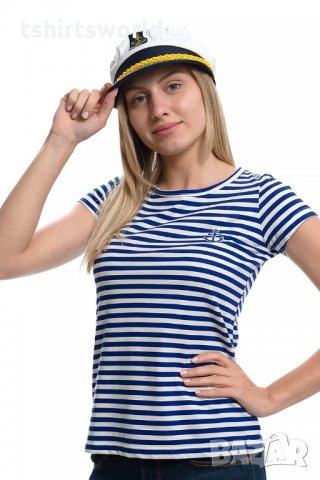 Дамски моряшки сет: тениска и капитанска шапка