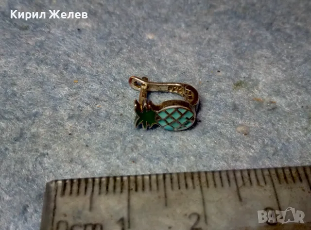 ФИГУРАЛНА ЕМАЙЛИРАНА СРЕБЪРНА ОБЕЦА АНАНАС СРЕБРО 925 ФИНА МАЙСТОРСКА АРТ ИЗРАБОТКА 48206, снимка 2 - Обеци - 49148803