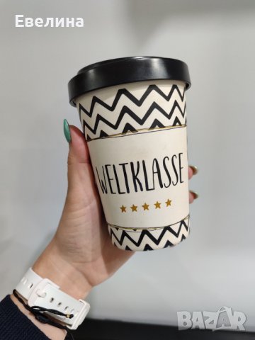 Намалена! Бамбукова чаша за кафе, чай със силикон срещу изгаряне, снимка 1