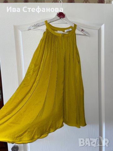 Разкошна сатенена сатен one size парти коктейлна официална блуза топ цвят горчица , снимка 10 - Корсети, бюстиета, топове - 40665903