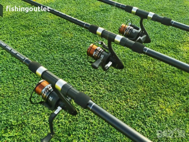 Комплект три шарански въдици с 6 лагера и влакна . НОВИ !, снимка 2 - Въдици - 51044089