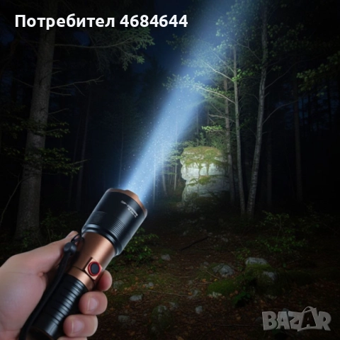 Мощен LED фенер с 2000 м обхват – USB-C, Power Bank, снимка 2 - Друга електроника - 52829504
