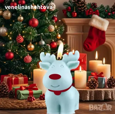 3D Голям елен еленче Силиконов молд форма калъп за свещи гипс сапун 