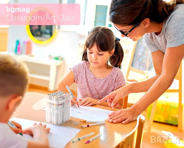 Ohuhu Art Markers Set-перманентни маркери, комплект 48 цвята, снимка 3 - Ученически пособия, канцеларски материали - 52183209