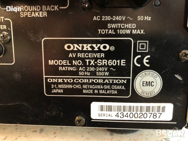 Onkyo TX-SR601e, снимка 13 - Ресийвъри, усилватели, смесителни пултове - 41438056