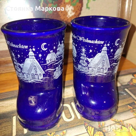 Керамични Коледни чаши-ботуши от Германия, снимка 5 - Коледни подаръци - 52481083