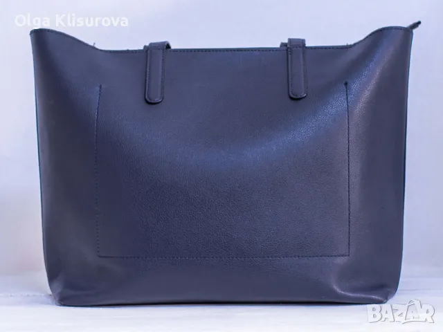 Голяма синя чанта. Естествена кожа, снимка 1