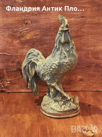 Чугунена скулптура на петел , снимка 3 - Декорация за дома - 46363674