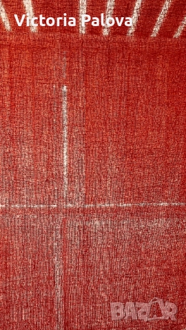 Голям шал тънка вълна цвят теракота, снимка 2 - Шалове - 52652110