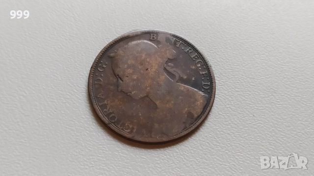 1 пени 1872, 1874, 1889, 1890, 1891, 1893  Великобритания, снимка 11 - Нумизматика и бонистика - 52130202
