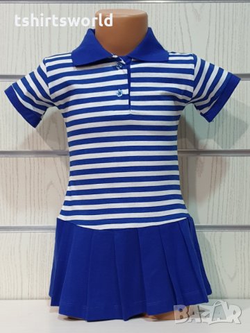 Нова детска класическа моряшка рокля с яка, 18-24 месеца