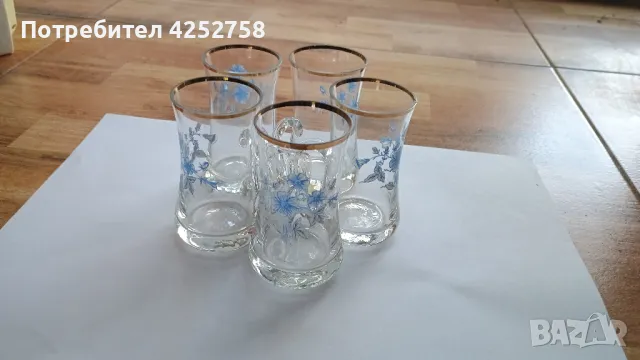 Малки чаши с принт сини цветчета., снимка 3 - Чаши - 47591897