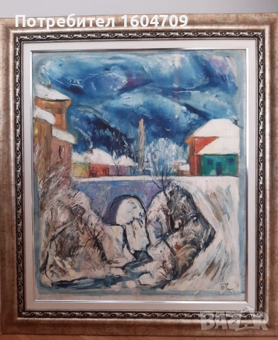 Стара картина Тодор Калпакчиев, снимка 3 - Картини - 43438539