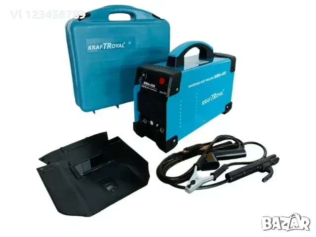инверторен електрожен KraftRoyal MMA-400A с куфар - Син