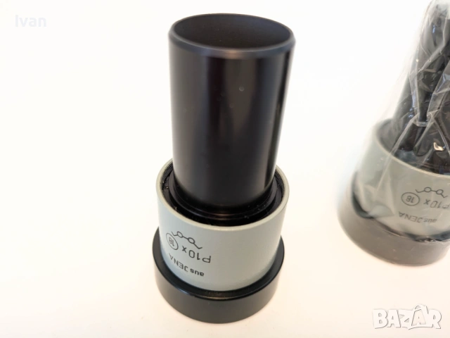 2x Окуляр за микроскоп Carl Zeiss Aus Jena P10x 18 лещи НОВИ, снимка 2 - Медицинска апаратура - 53734061