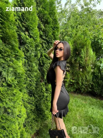 Рокля гол гръб с връзки черна, снимка 4 - Рокли - 48024395