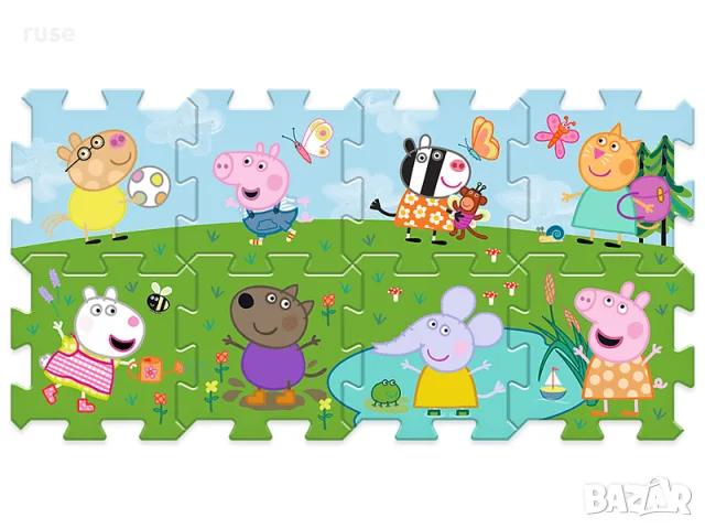 НОВИ! Мек килим пъзел постелка за игра Peppa Pig Пепа Пиг, снимка 3 - Други - 54424783