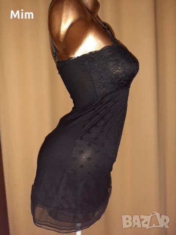 Hunkemoller S/ M Черна нощница от дантела и тюл , снимка 5 - Корсети, бюстиета, топове - 34791720