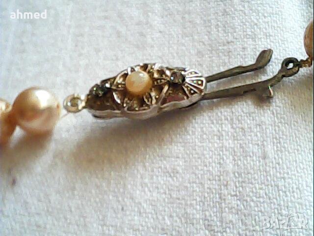 красиво колие от перли 4мм, снимка 3 - Антикварни и старинни предмети - 42198474