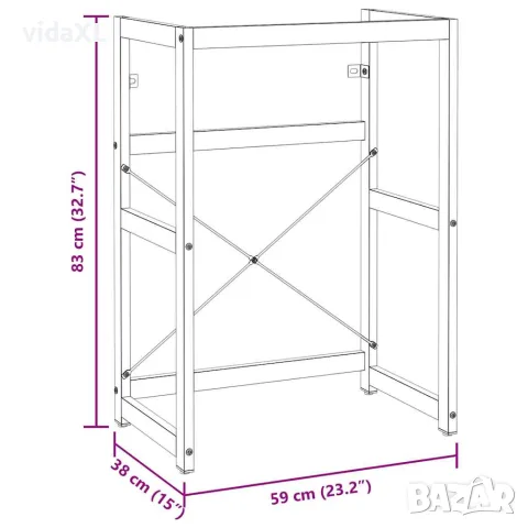 vidaXL Рамка за мивка за баня, черна, 59x38x83 см, желязо, снимка 8 - Мивки - 56147077