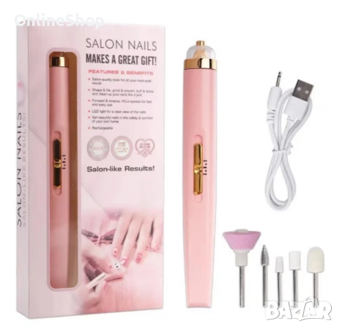 ПРОМО!!! Електрическа пила за нокти SALON NAILS, снимка 7 - Продукти за маникюр - 53615061