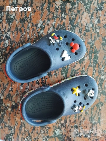 Крокс Mickey с отворена пета, Червен/Бял/Тъмносин , снимка 3 - Бебешки боти и ботуши - 53735896