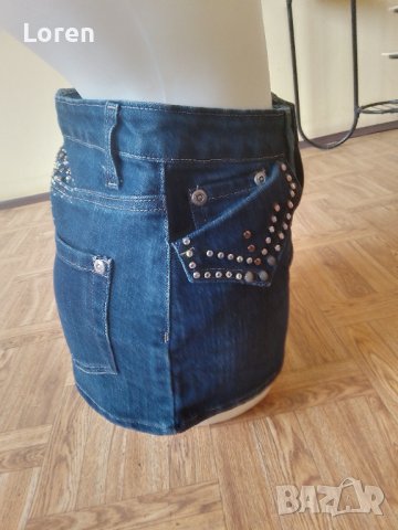 💙Be you💙Дънкова пола с камъчета, снимка 7 - Поли - 41847191