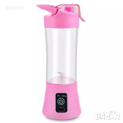 Преносима електро бутилка за шейкове, смутита и блендиране на плодове, снимка 4 - Блендери - 52595404