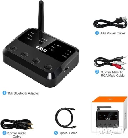 1Mii Wireless Transmitter & Receiver 2 in 1 Long Range Bluetooth 5.0, снимка 2 - Рутери - 42411883