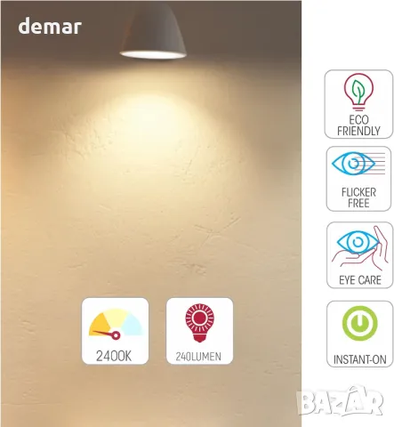 TEKLED® T30 нажежаема жичка Vintage LED крушки, 185 мм, Е27, 4W, 4 броя, снимка 4 - Крушки - 49081237