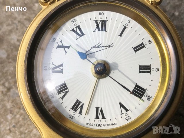 стар малък настолен часовник с латерна "Schmid" - WEST GERMANY , снимка 8 - Антикварни и старинни предмети - 40365309