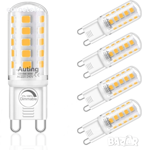 Auting G9 LED димируеми крушки, 4W 2700K топло бяла светлина 32 * 2835 SMD LED крушки