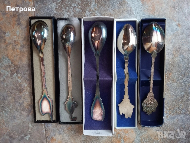 Нови колекционерски посребрени лъжички 6 броя, снимка 4 - Антикварни и старинни предмети - 52042055